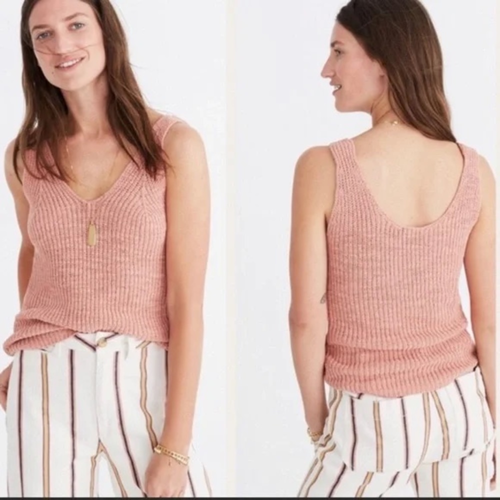 Madewell Pink Ribbed Tank Top